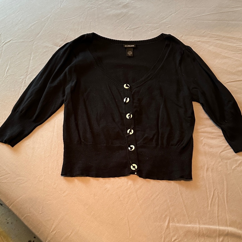 Lane Bryant Black Button-Down Cardigan